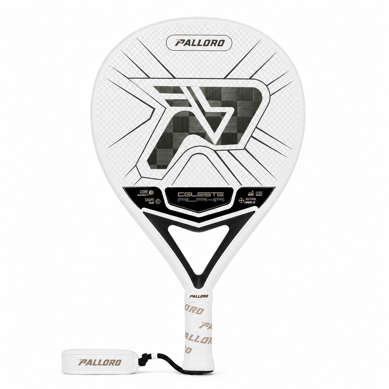 Palloro Celeste Alpha padel racket front view